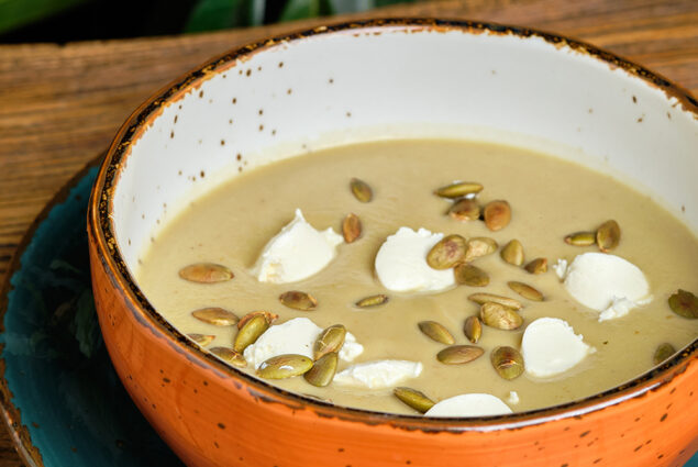 Суп из печеных баклажанов